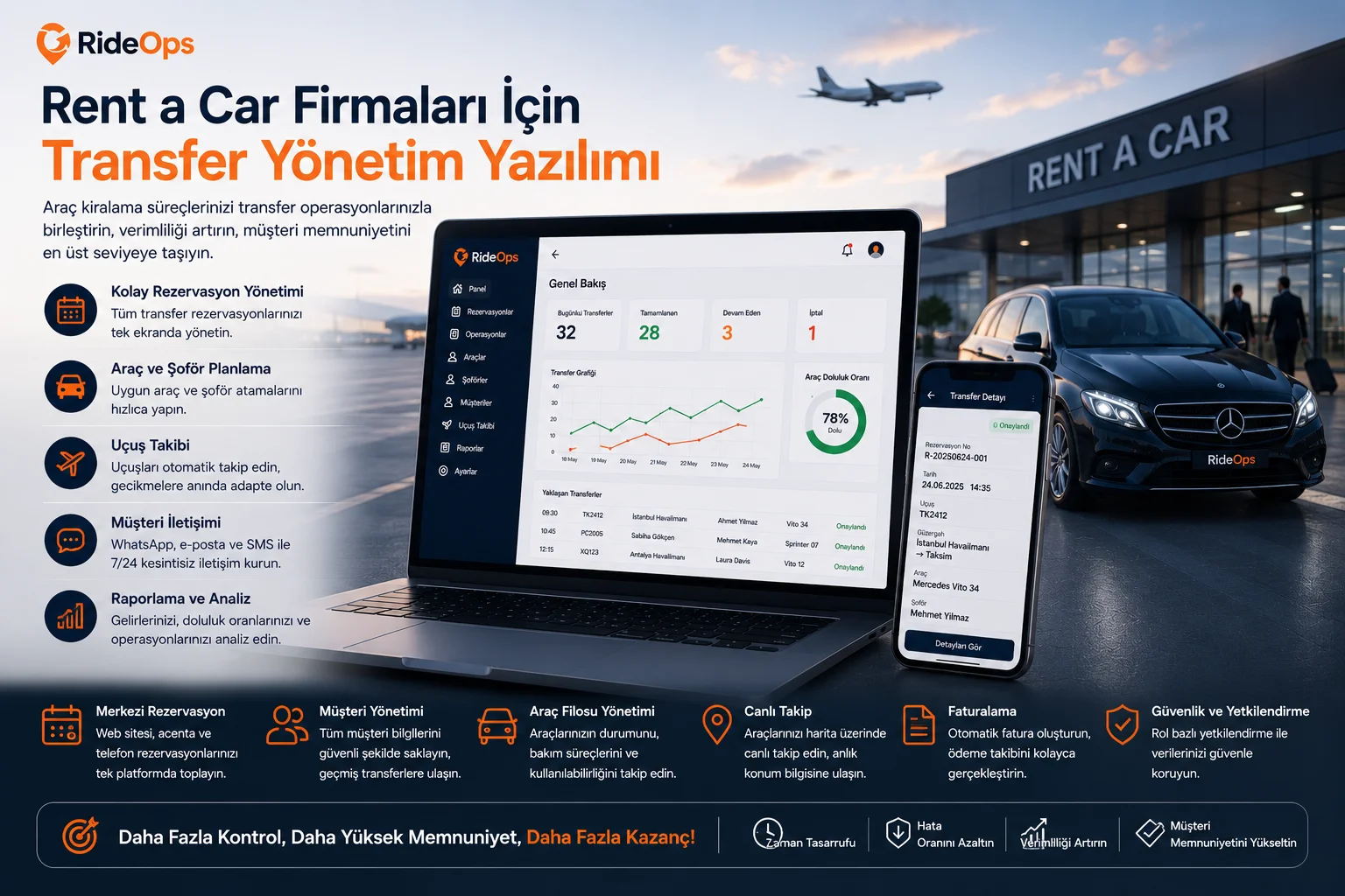 Rent a Car Firmaları İçin Transfer Yönetim Yazılımı